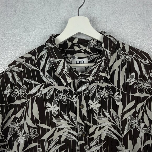 HB Harbor Bay‎ Shirt Mens 2XLT Hawaiian Brown Cream Short Sleeve 100% Cotton - Picture 5 of 12